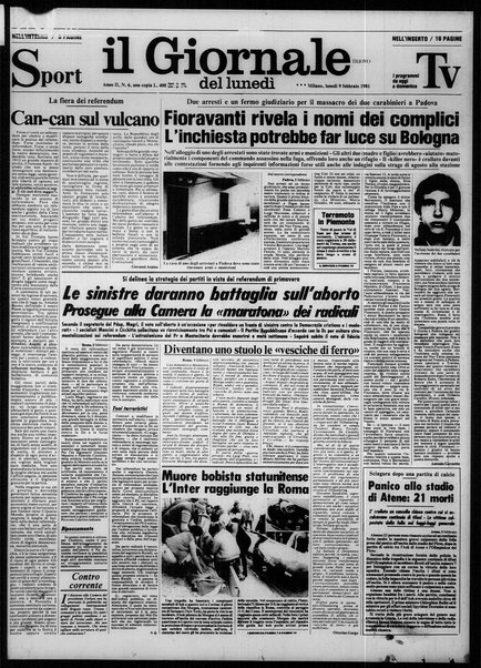 Il giornale nuovo del lunedì